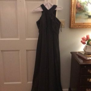 Charcoal gray full length dress